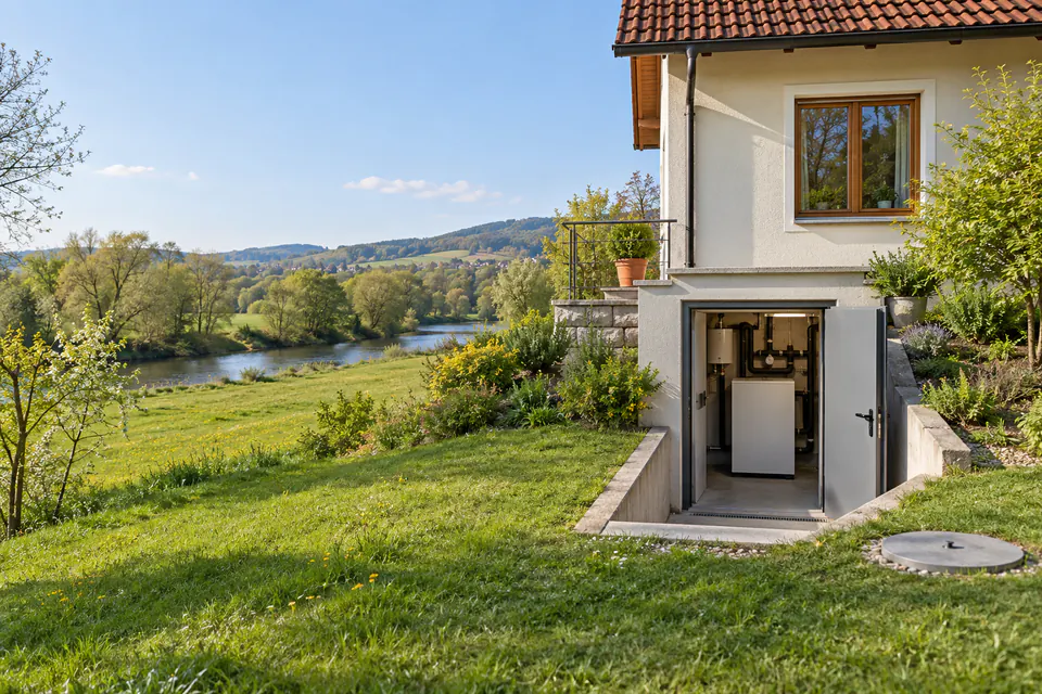 Einfamilienhaus in Niederösterreich, das mit einer Wasser-Wasser-Wärmepumpe und Grundwasser heizt